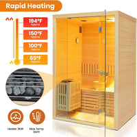 Steam Sauna 2-3 Person Traditional Sauna with 3KW/240V Stove Heater