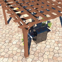 20 Ft. W X 12 Ft. D Cedar Wood Patio Pergola Shade Structure for Outdoor, Brown