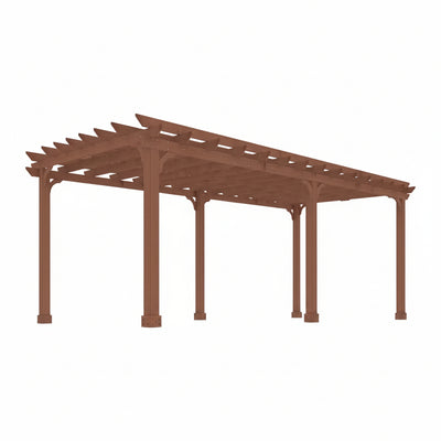 Cedar Wood Pergola Built for Outdoor Coverage, 20x12 Ft Rectangle, Weather Resistant, 80 MPH Wind Rating