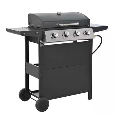 Propane Gas Grill Built for Outdoor Cooking, 4 Stainless Steel Burners, 34,200 BTU, Compact Design