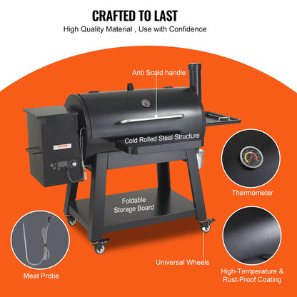 Portable Charcoal Grill Propane Gas Grills with Cover and Cart Heavy Duty Iron BBQ Grill for Outdoor Cooking Barbecue