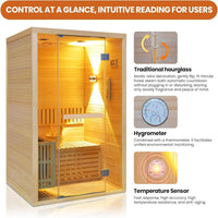 Steam Sauna 2-3 Person Traditional Sauna with 3KW/240V Stove Heater