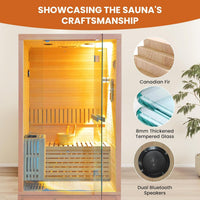 Steam Sauna 2-3 Person Traditional Sauna with 3KW/240V Stove Heater