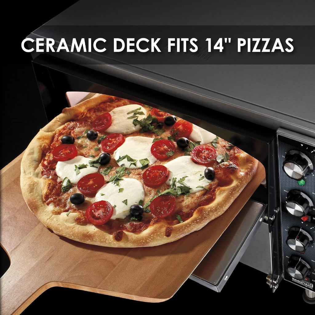 Pizza Oven with Independent Double-Deck & 14" Pizza Deck