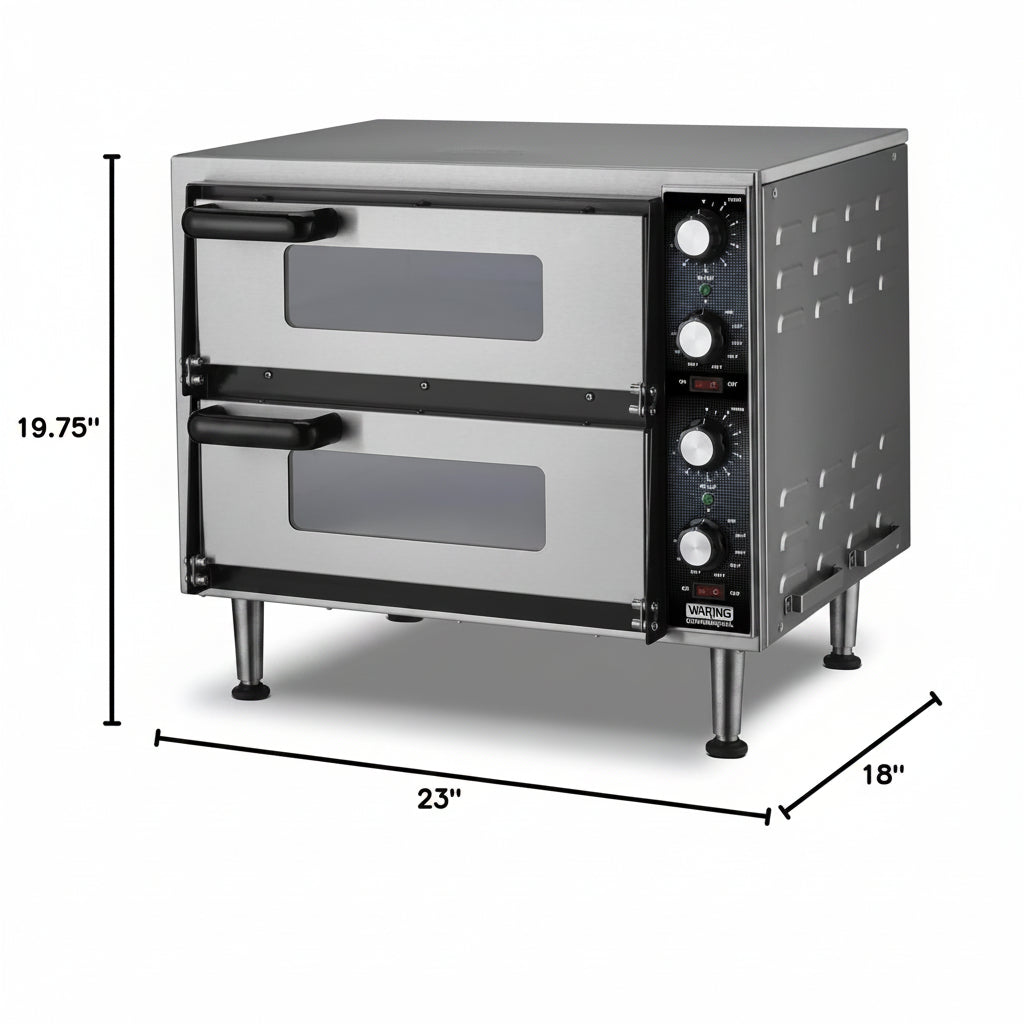 Pizza Oven with Independent Double-Deck & 14" Pizza Deck