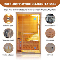 Steam Sauna 2-3 Person Traditional Sauna with 3KW/240V Stove Heater