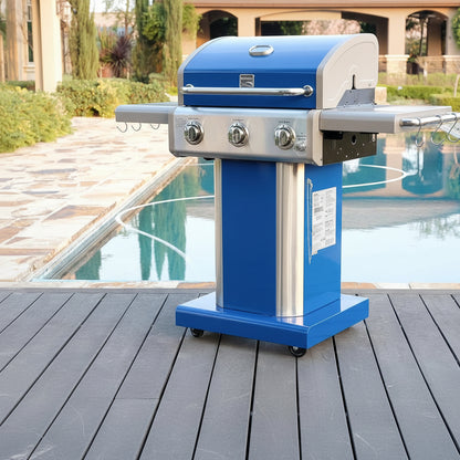 3-Burner Outdoor BBQ Grill | Liquid Propane Barbecue Gas Grill Bundle with Grill Cover
