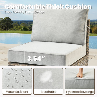 9 Pieces Patio Furniture Set outside Furniture Wicker Patio Conversation Set with Swivel Chairs, Outdoor Furniture for Garden, Gray