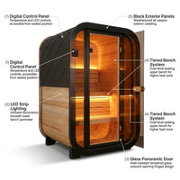 Outdoor Traditional Sauna Built for Backyard Wellness, Natural Pine Wood, LED Lighting, 1-2 Person Capacity — How It Works