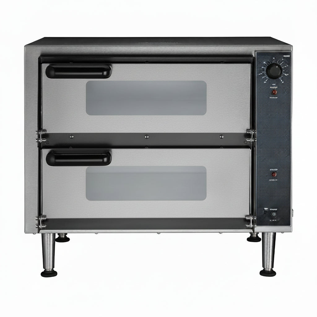 Pizza Oven with Independent Double-Deck & 14" Pizza Deck