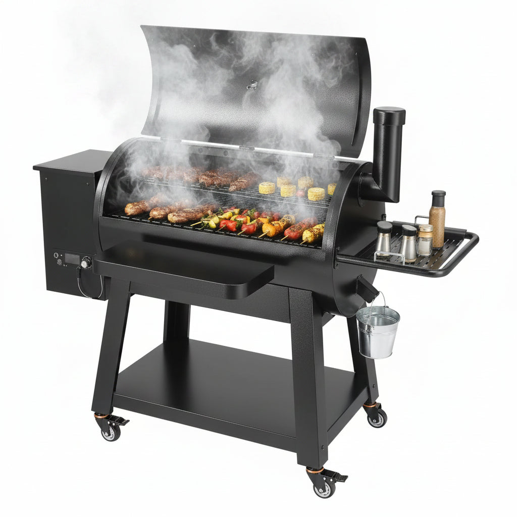Portable Charcoal Grill Propane Gas Grills with Cover and Cart Heavy Duty Iron BBQ Grill for Outdoor Cooking Barbecue