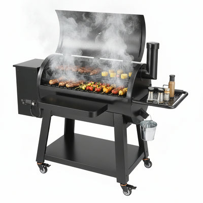 Portable Charcoal Grill Propane Gas Grills with Cover and Cart Heavy Duty Iron BBQ Grill for Outdoor Cooking Barbecue