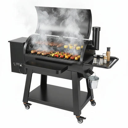 Portable Charcoal Grill Propane Gas Grills with Cover and Cart Heavy Duty Iron BBQ Grill for Outdoor Cooking Barbecue