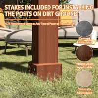 20 Ft. W X 12 Ft. D Cedar Wood Patio Pergola Shade Structure for Outdoor, Brown