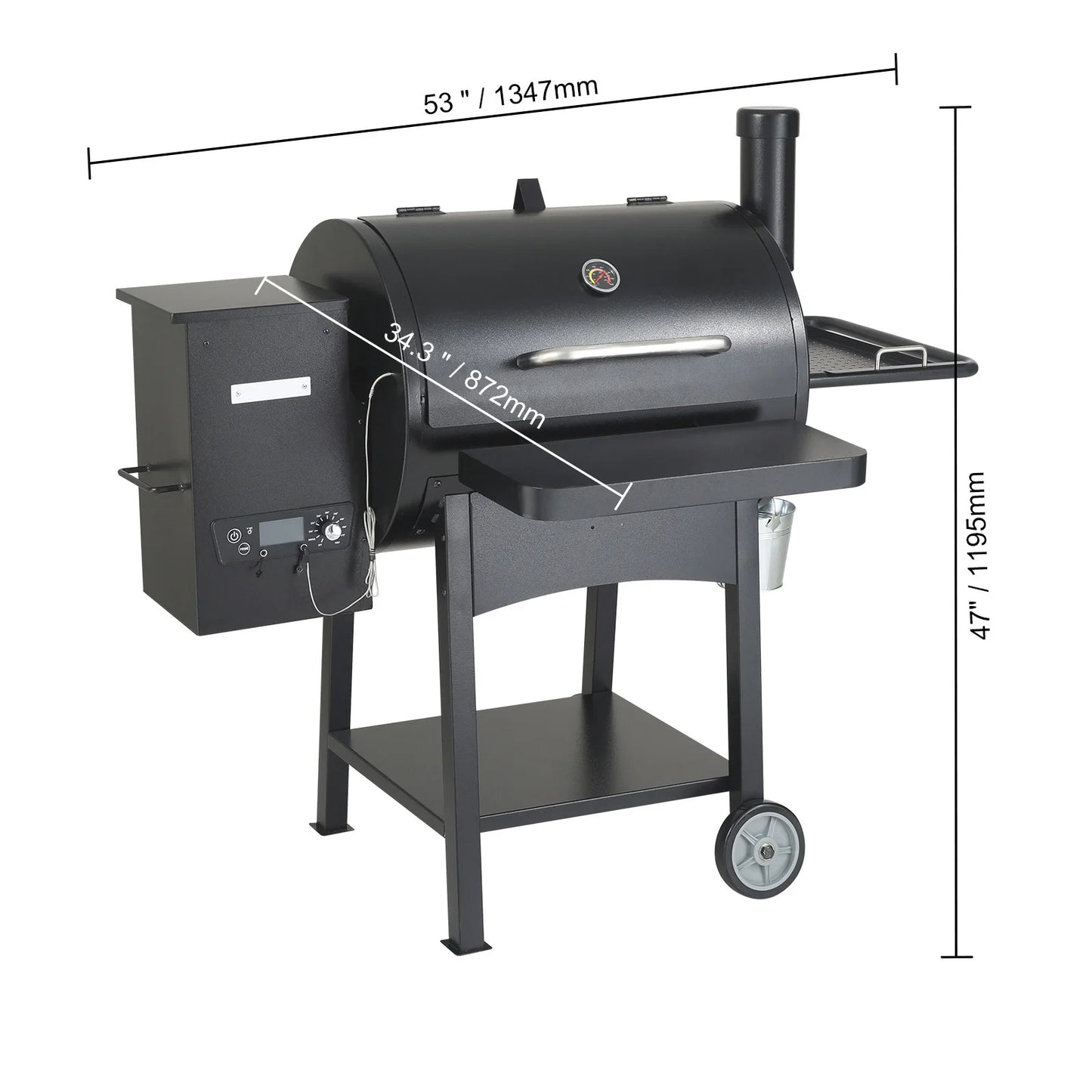 Portable Charcoal Grill Propane Gas Grills with Cover and Cart Heavy Duty Iron BBQ Grill for Outdoor Cooking Barbecue