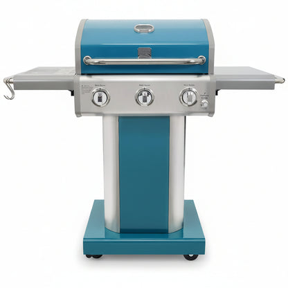 3-Burner Outdoor BBQ Grill | Liquid Propane Barbecue Gas Grill Bundle with Grill Cover