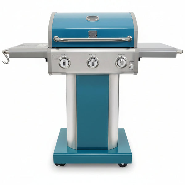 3-Burner Outdoor BBQ Grill | Liquid Propane Barbecue Gas Grill Bundle with Grill Cover
